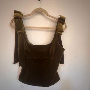 Zara Elegant Velvet Sleeveless Top with bows
